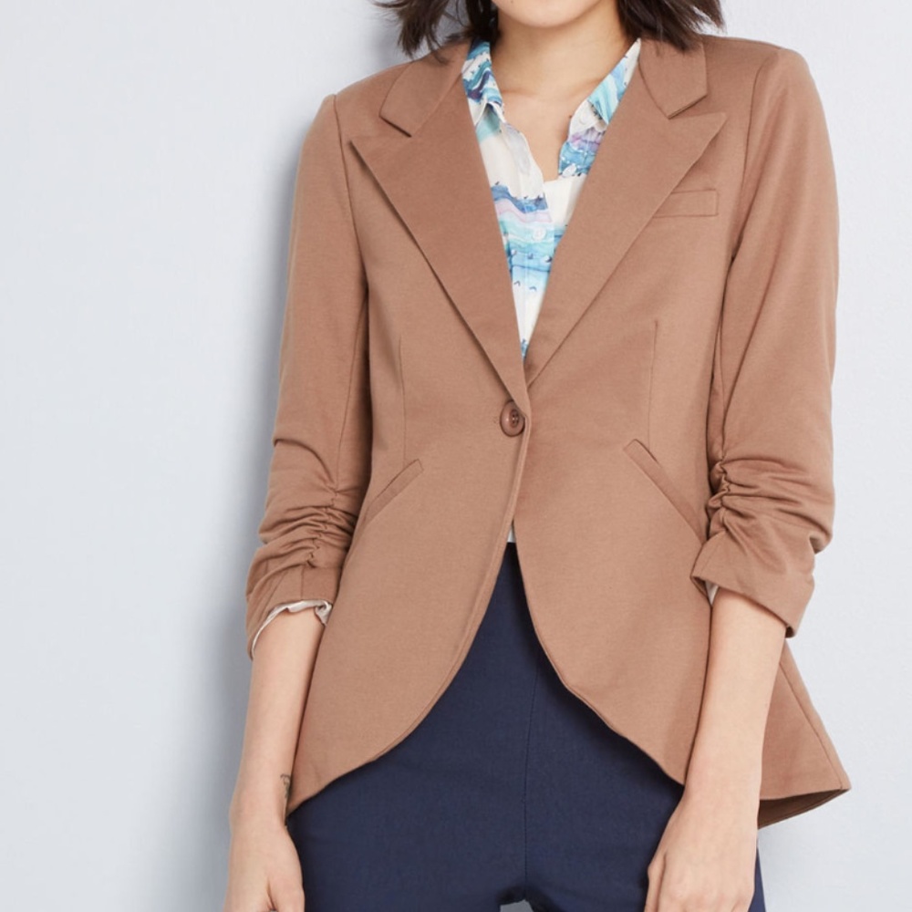 ModCloth Fine and Sandy Blazer in Khaki (Tan) in L